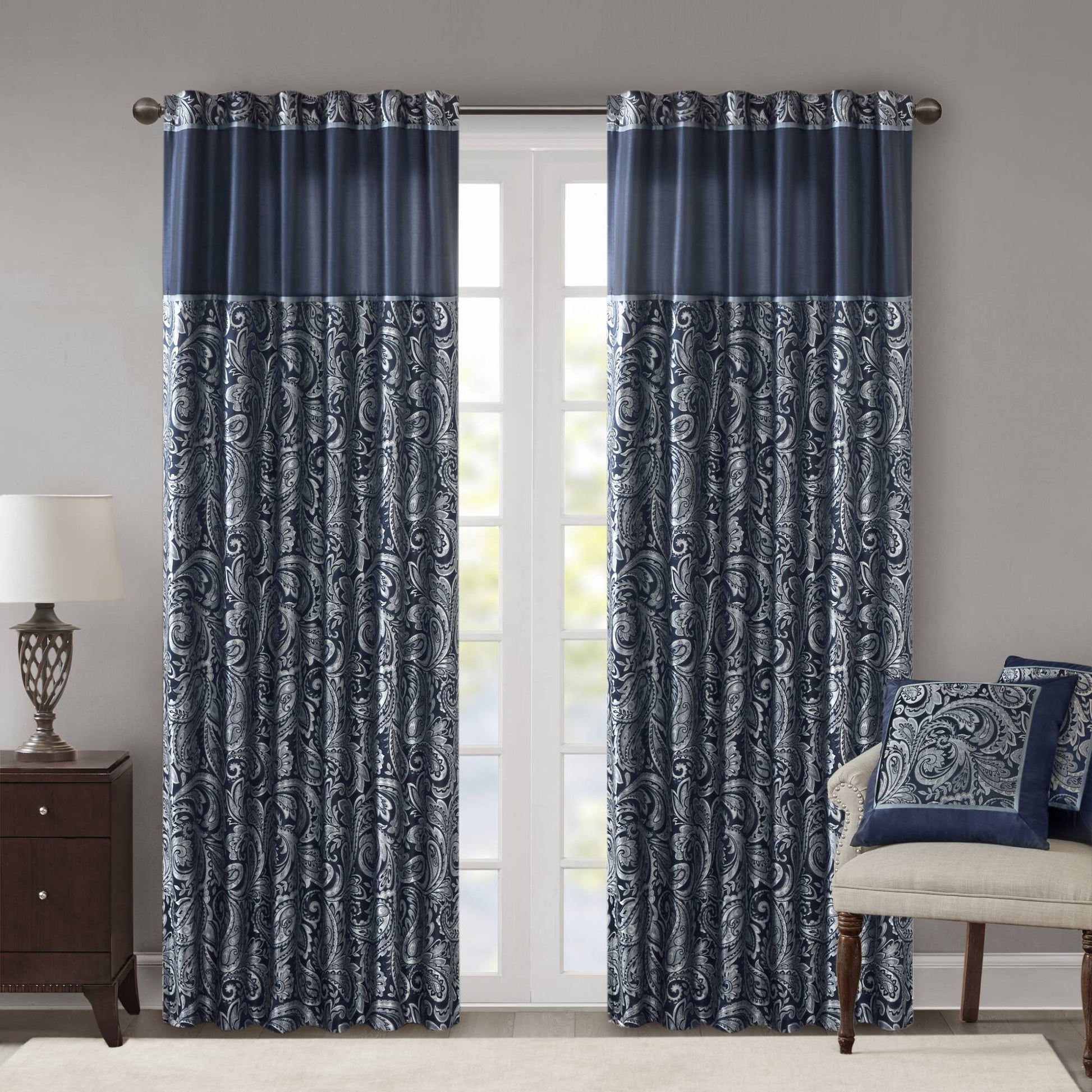 Aubrey - 95" Panel Pair - Navy Madison Park