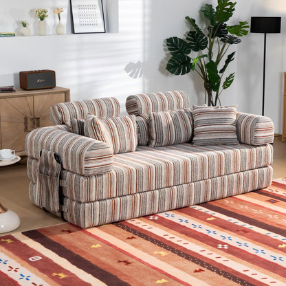 Convertible Sleeper Sofa Bed With High Density Compressed Sponge, Upholstered Couch For Living Room Home Essentials
