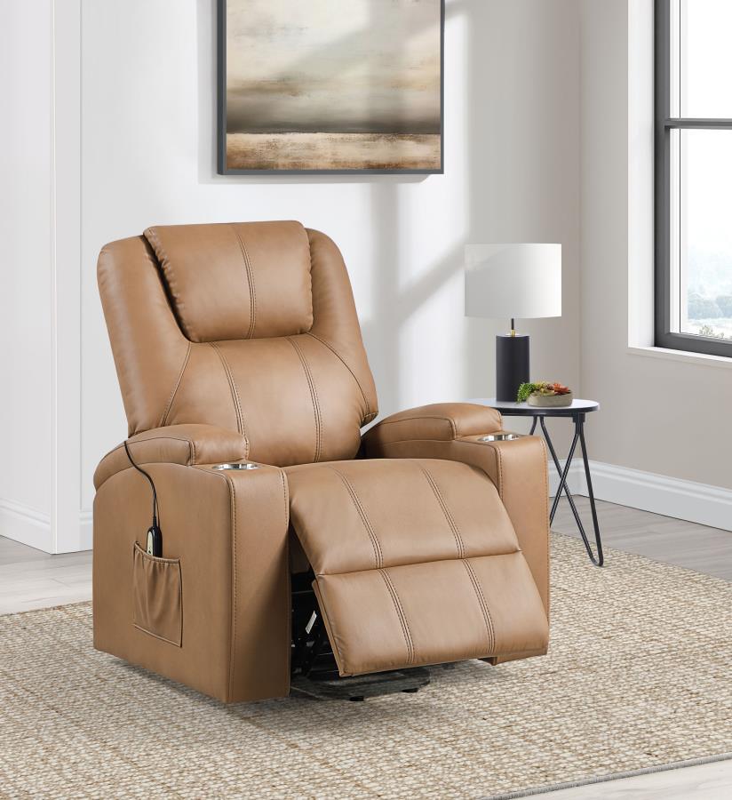 Armstrong - Upholstered Power Lift Massage Recliner Coaster Fine Furniture