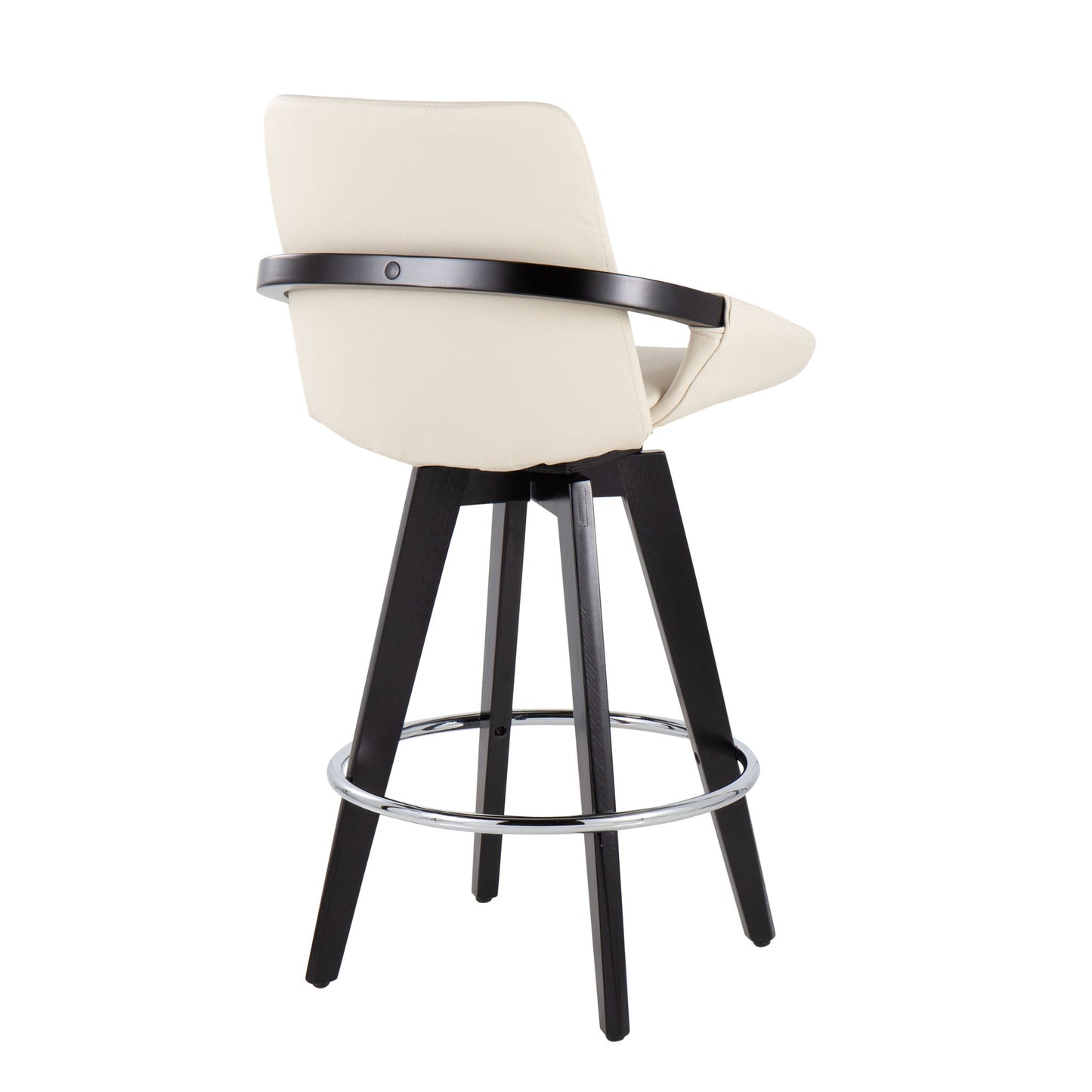 Cosmo - Contemporary Fixed Height Counter Stool With Swivel And Round Footrest (Set of 2) Lumi Source