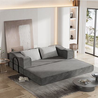 3 Seat Folding Floor Couch & King Size Bed Mattress Home Essentials