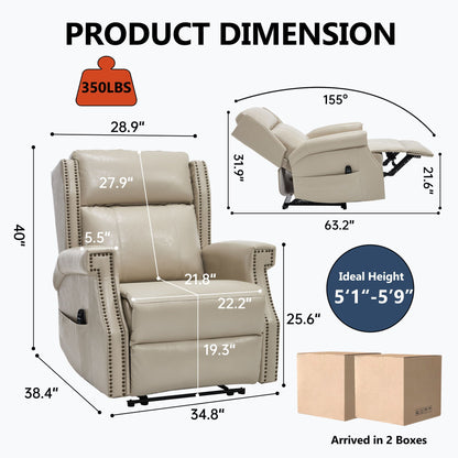 Manual Recliner Chair With Heavy Duty Motion Mechanism, 8 Vibrating Nodes And 3 Massage Modes For Living Room Home Essentials
