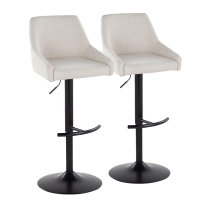 Hannah - Transitional Adjustable Barstool With Swivel With Rounded T Footrest (Set of 2) Lumi Source
