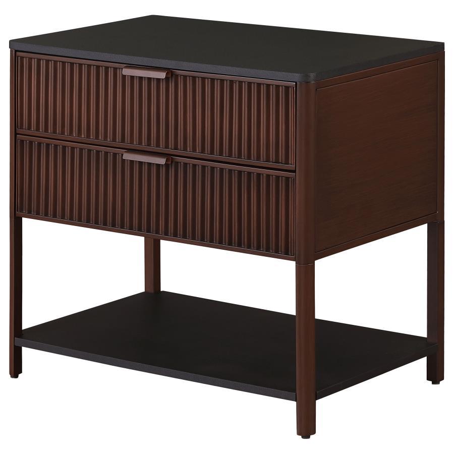 Zimmerlee - 2-Drawer Side Table with Shelf - Rust Brown Coaster Fine Furniture