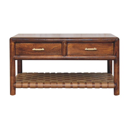 Regency - Woven Console Table With 2 Drawers - Brown Artisan Furniture