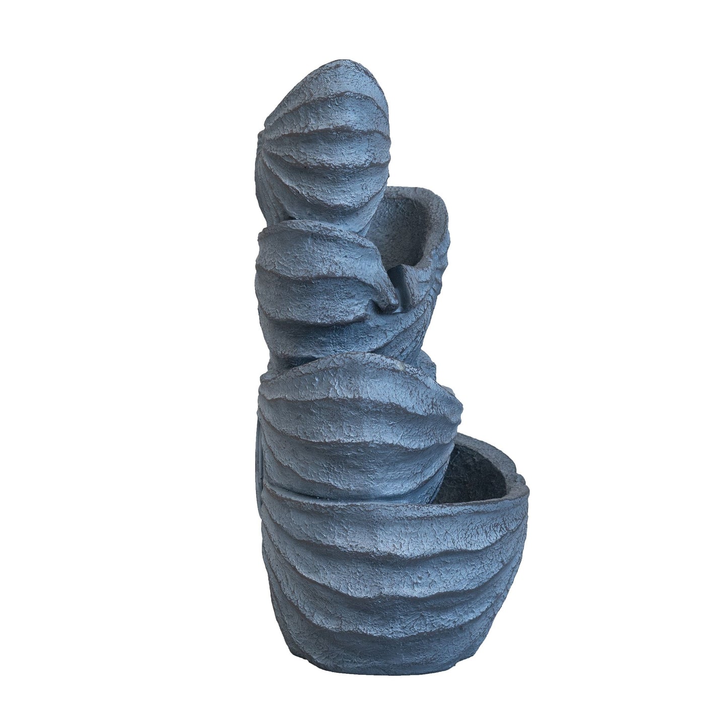 Decorative 4 Tier Nautilus Shell Water Fountain With Light For Indoor Outdoor - Blue Daily Nest