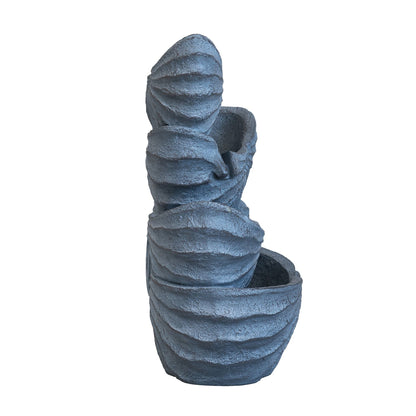 Decorative 4 Tier Nautilus Shell Water Fountain With Light For Indoor Outdoor - Blue Daily Nest