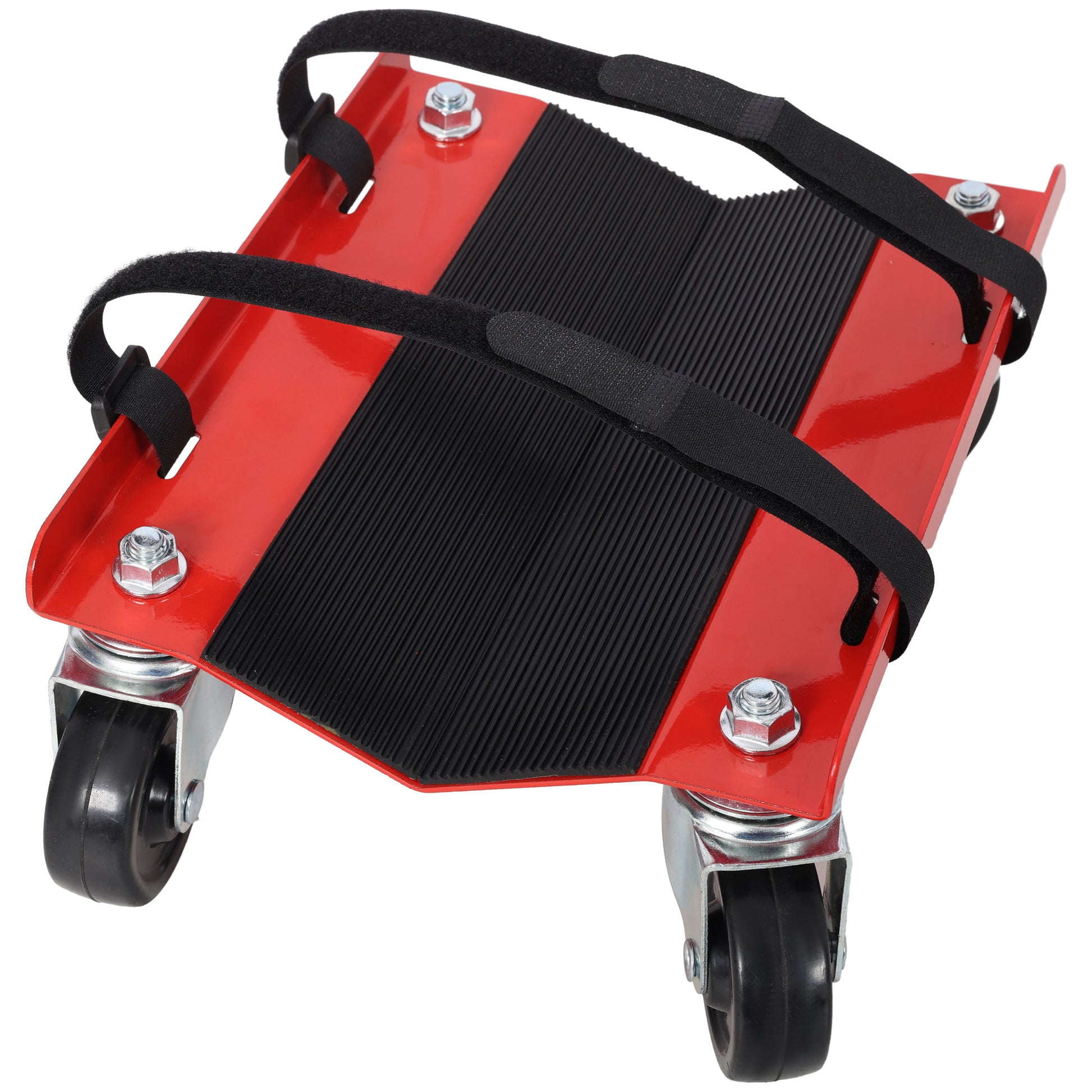 Heavy Duty Snowmobile Dolly V Slide With 2.5" Swivel Casters, Rubber Pad, 1500Lbs Capacity Steel - Red Daily Nest
