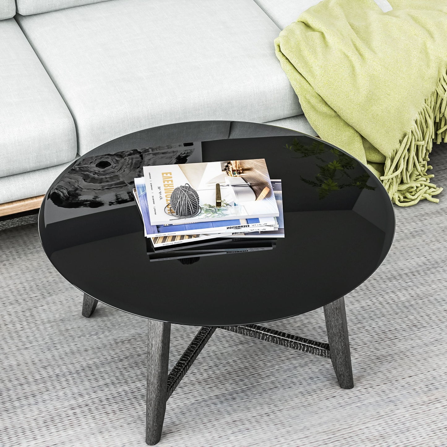 Round Tempered Glass Table Top Glass Thick Beveled Polished Edge Home Essentials