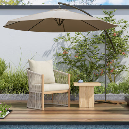 Modern Curved Aluminum Lounge Chair With Stylish Rope Weave Design And Cushioned Comfort For Outdoor Noble House