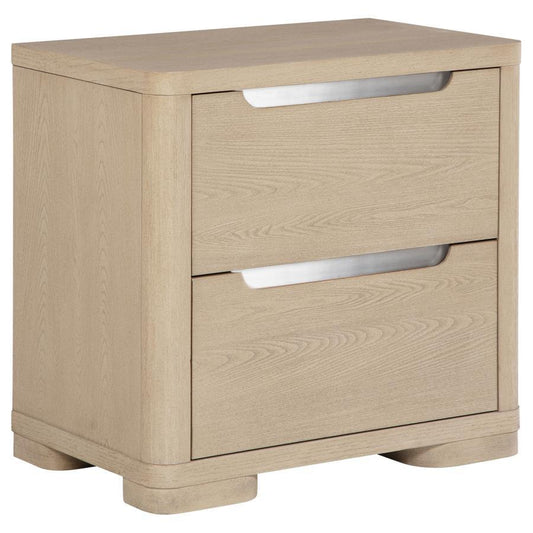 Ladera - 2-Drawer Nightstand Bedside Table - Light Elm Coaster Fine Furniture