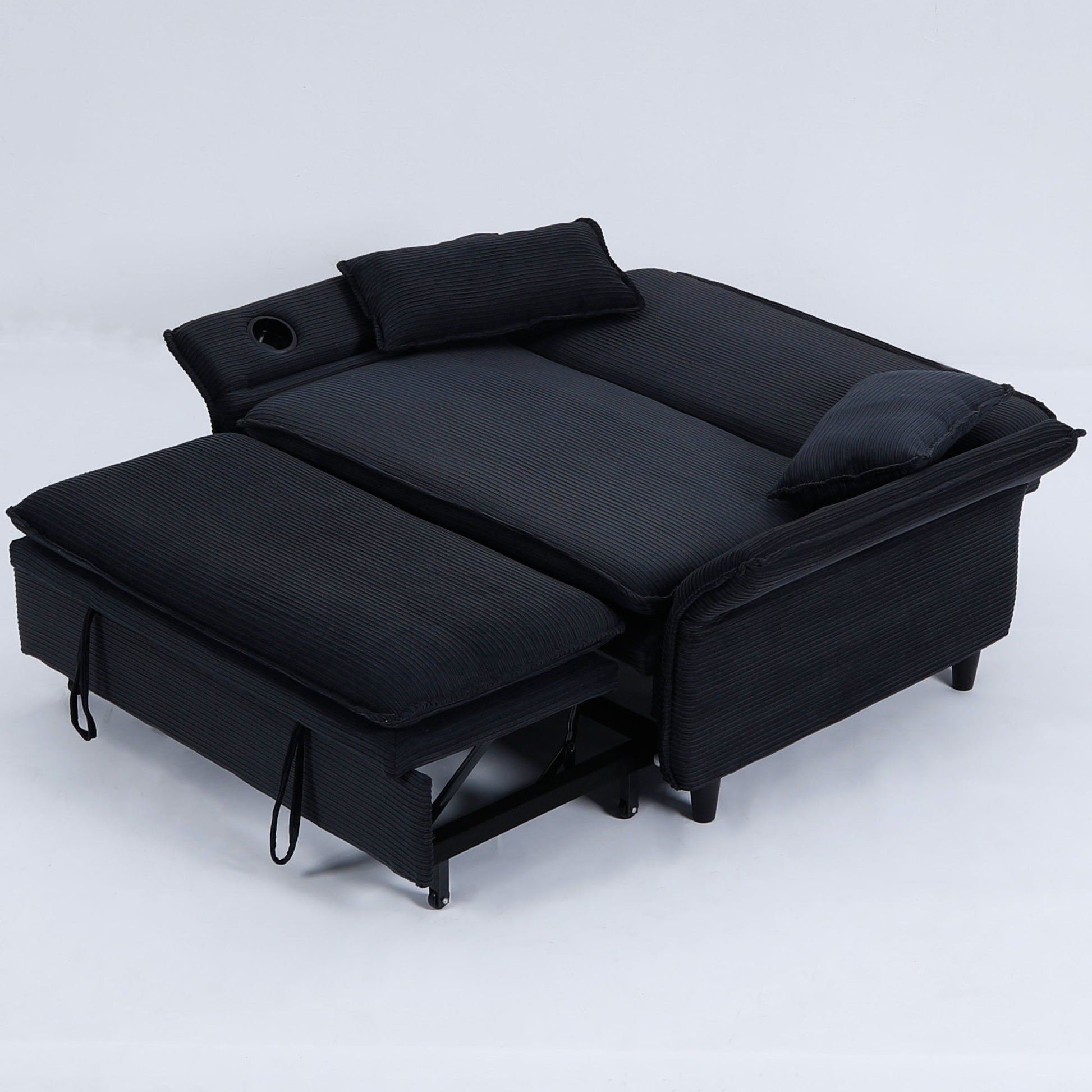 Modern Fabric Multi-Functional Sofa Bed With Adjustable Armrests And Backrests Home Essentials