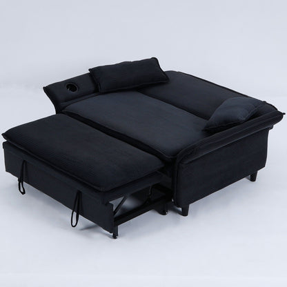 Modern Fabric Multi-Functional Sofa Bed With Adjustable Armrests And Backrests Home Essentials