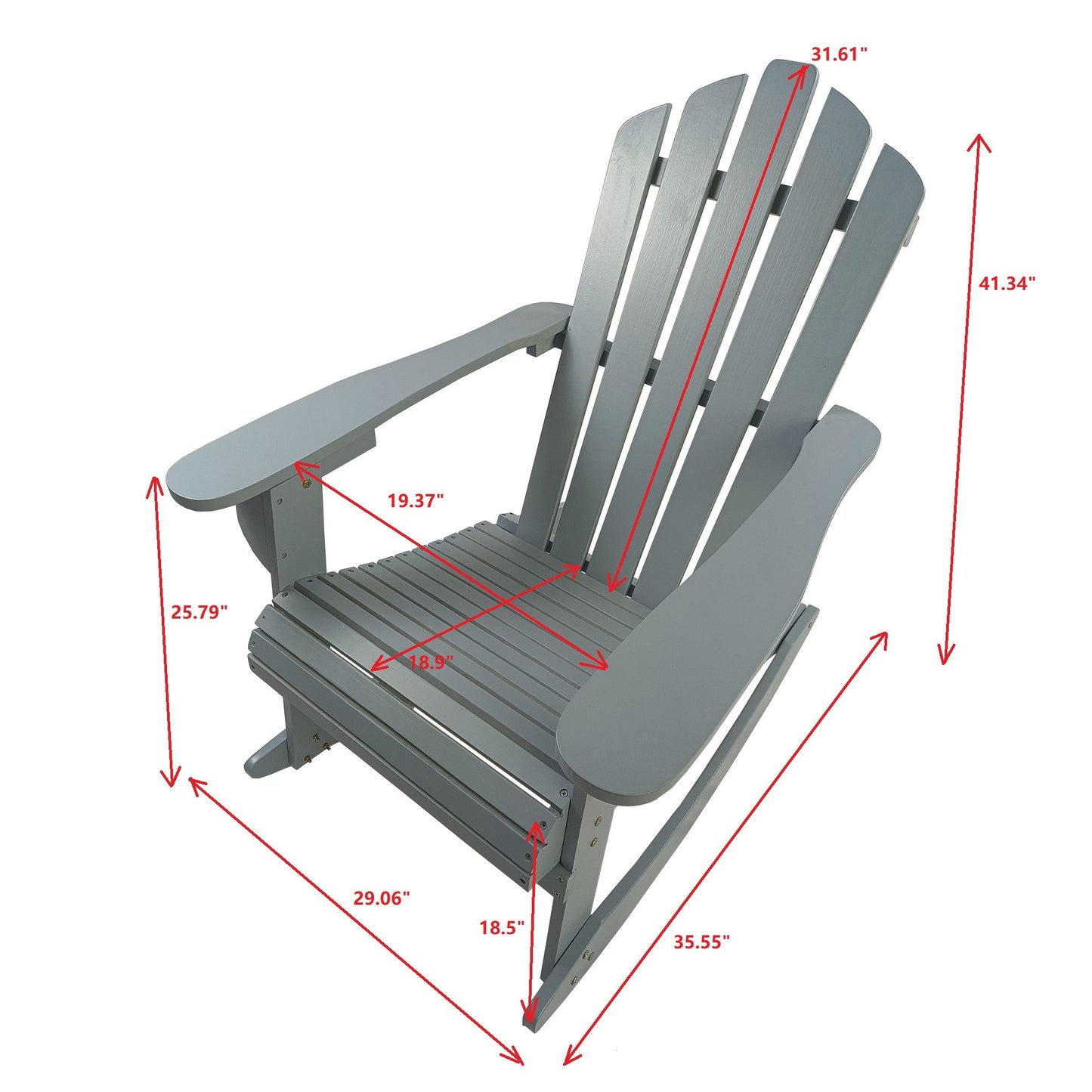 Reclining Outdoor Rocking Adirondack Chair Home Essentials