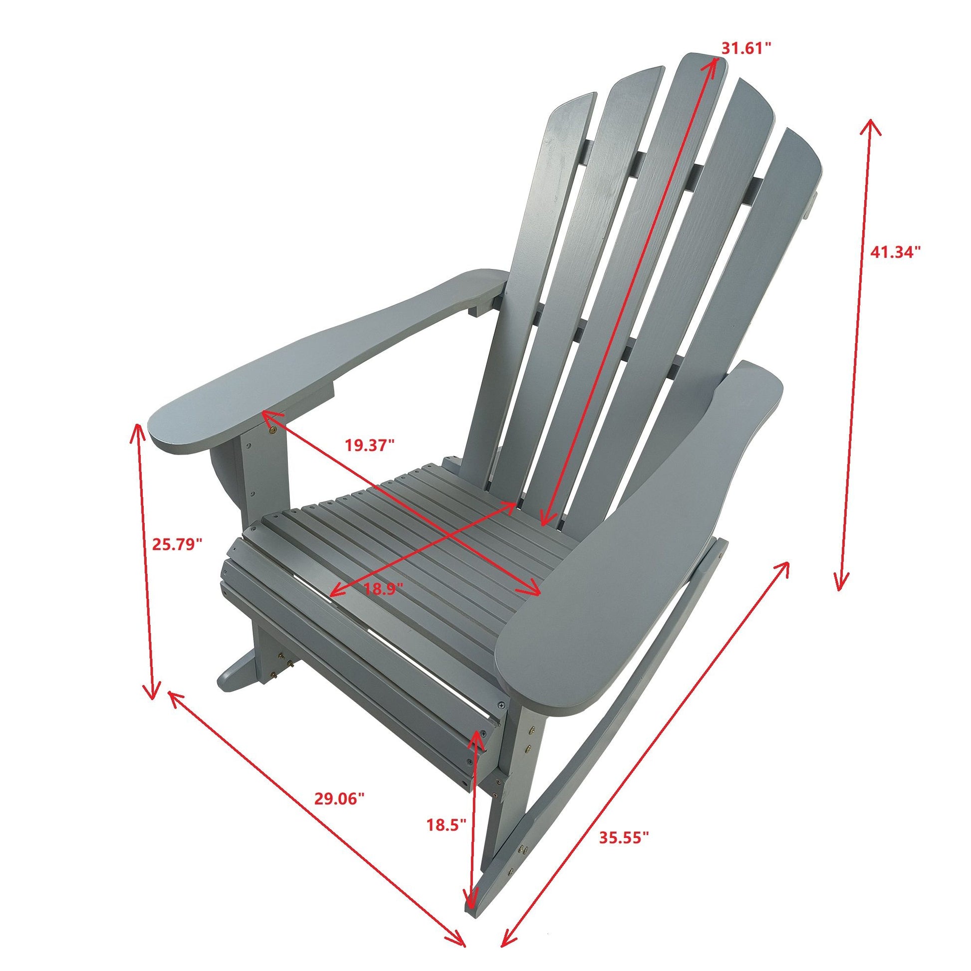 Reclining Outdoor Rocking Adirondack Chair Home Essentials