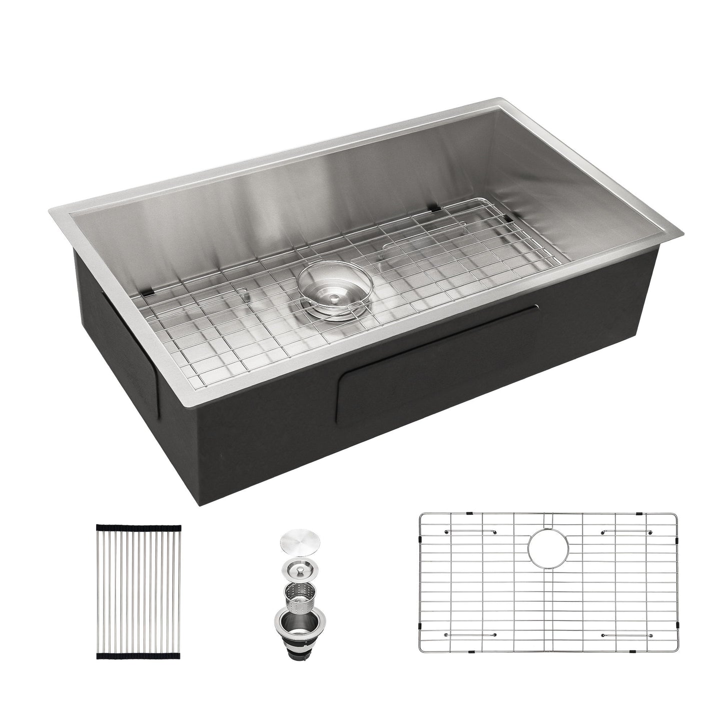 Modern Style Undermount Sink With Stainless Steel, Deep Single Bowl Daily Nest