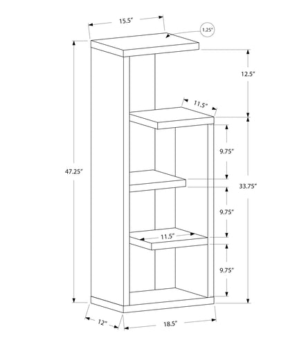 Bookshelf, Bookcase, Etagere, 4 Tier, For Office, Contemporary & Modern - Taupe 8th Street