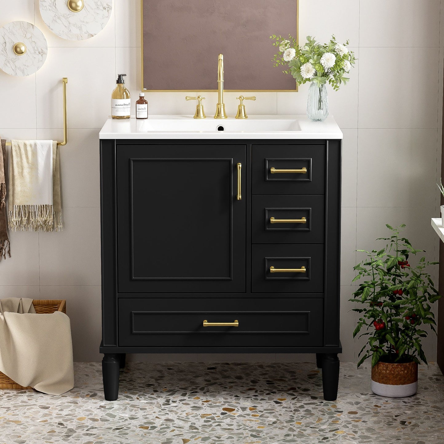 Traditional Bathroom Vanity Set With Soft Close Doors Hearth and Haven