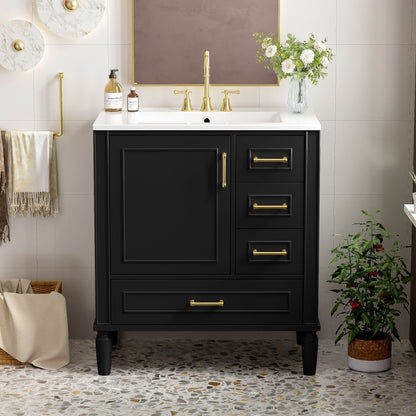 Traditional Bathroom Vanity Set With Soft Close Doors Hearth and Haven