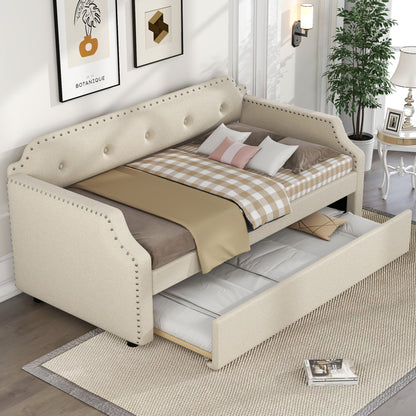 Upholstered Daybed With Trundle Hearth and Haven