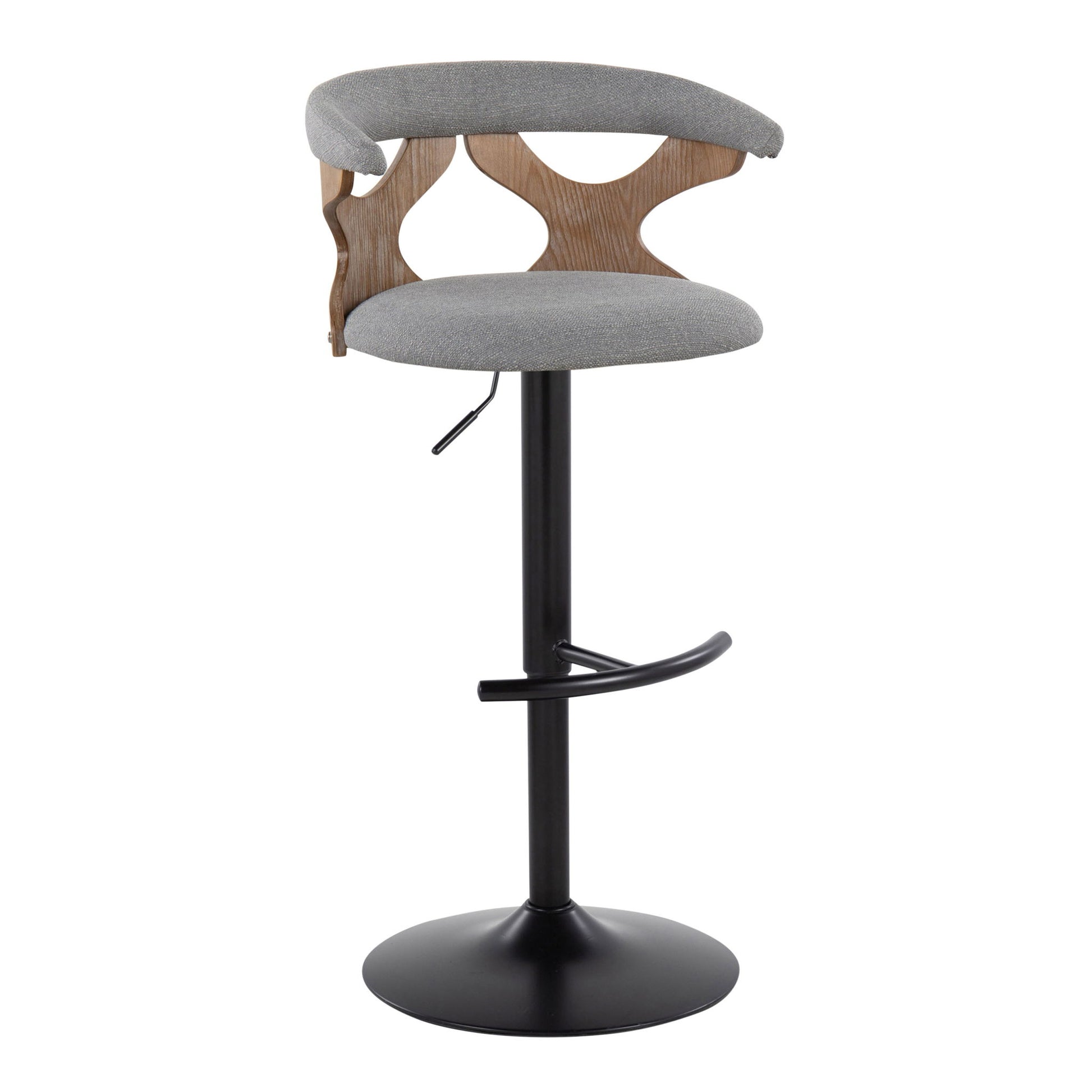 Gardenia - Contemporary Adjustable Barstool & Swivel With Rounded T Footrest (Set of 2) Lumi Source