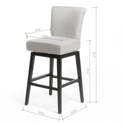 Quicksilvered - Upholstered Swivel Counter Stool With Wood Legs - Beige Noble House
