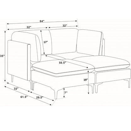 Upholstered Modular Sectional & Tall Legs Home Essentials