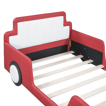 Race Car Shaped Platform Bed With Wheels Halcyon Home