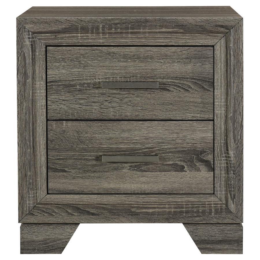 Wright - 2-Drawer Nightstand Bedside Table - Brown Oak Coaster Fine Furniture