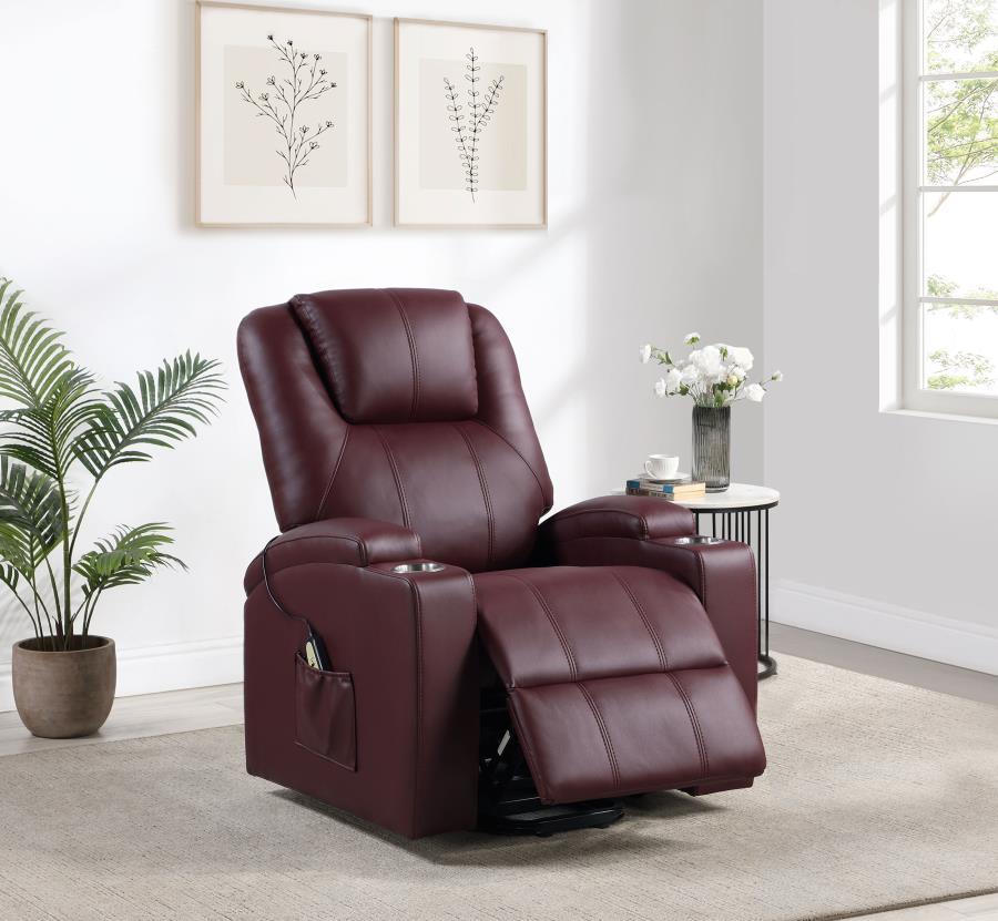 Armstrong - Upholstered Power Lift Massage Recliner Coaster Fine Furniture