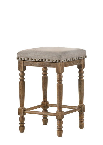 Farsiris - Weathered Counter Height Stool (Set 2) - Beige Acme