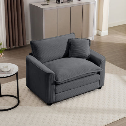 Modern Classic Fabric Single Chair Deep Seat Sofa With Pillow Home Essentials