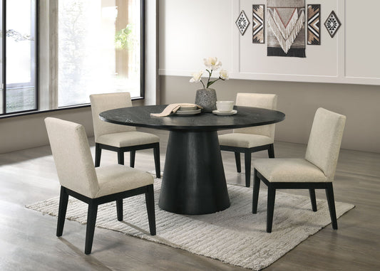 Froja - 5 Pieces Dining Room Set - Beige / Black Acme