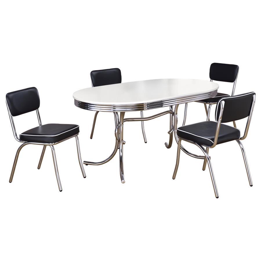 Retro - Oval Dining Table Set CoasterEveryday