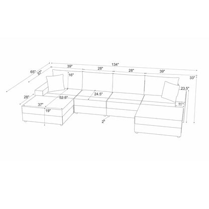 Sectional Sofa With 2 Ottomans And Toss Pillows Home Essentials