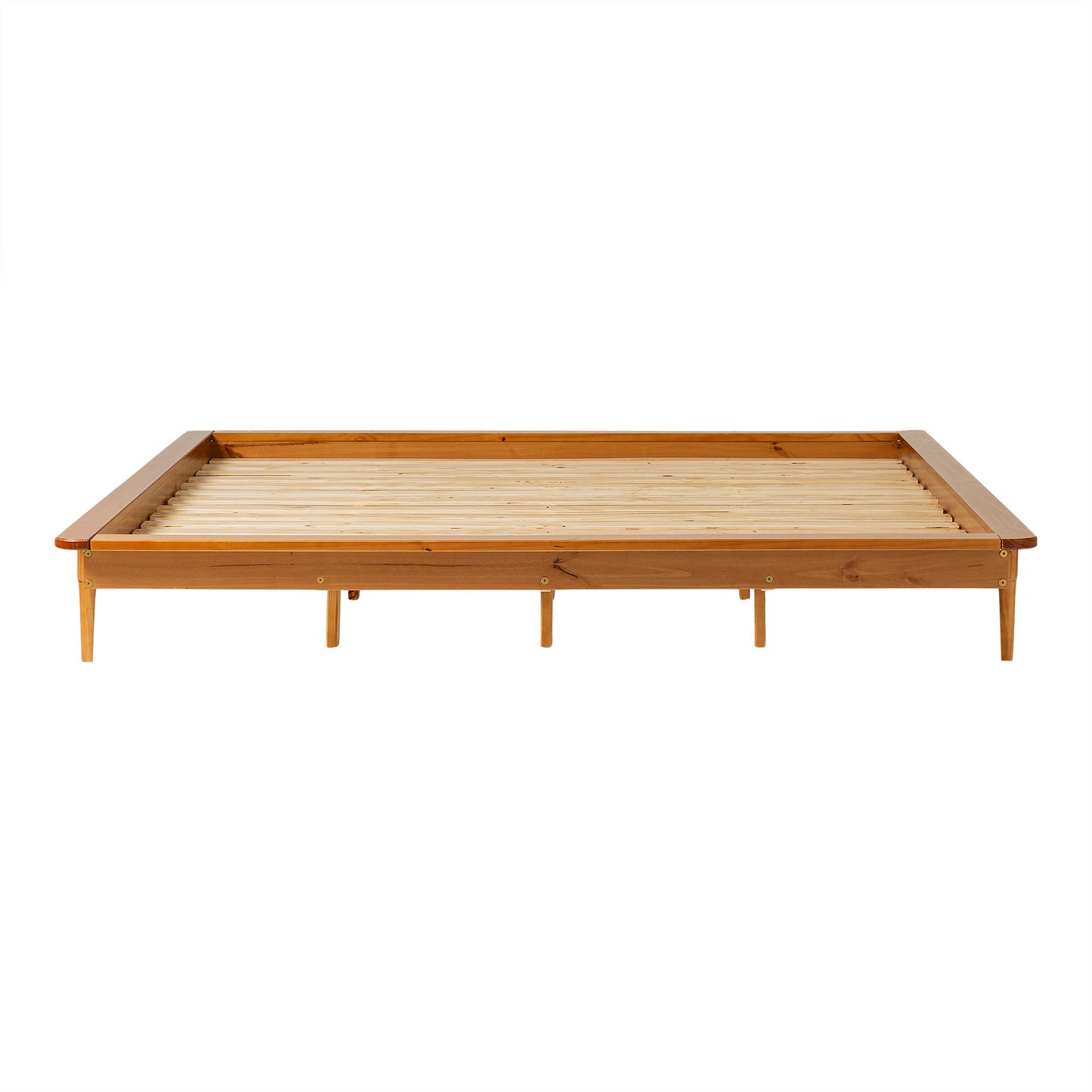 Mid-Century Modern Solid Wood Platform Bed Frame