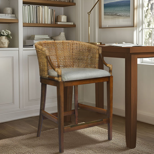 Playa - Handcrafted Rattan Counter Stool - Natural Martha Stewart