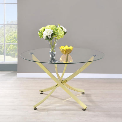 Beckham - Round Glass Top Dining Table CoasterEveryday