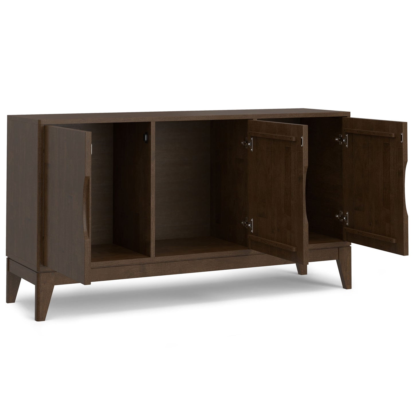 Harper - 3 Door Sideboard Buffet / Storage Cabinet - Walnut Brown Simpli-Home