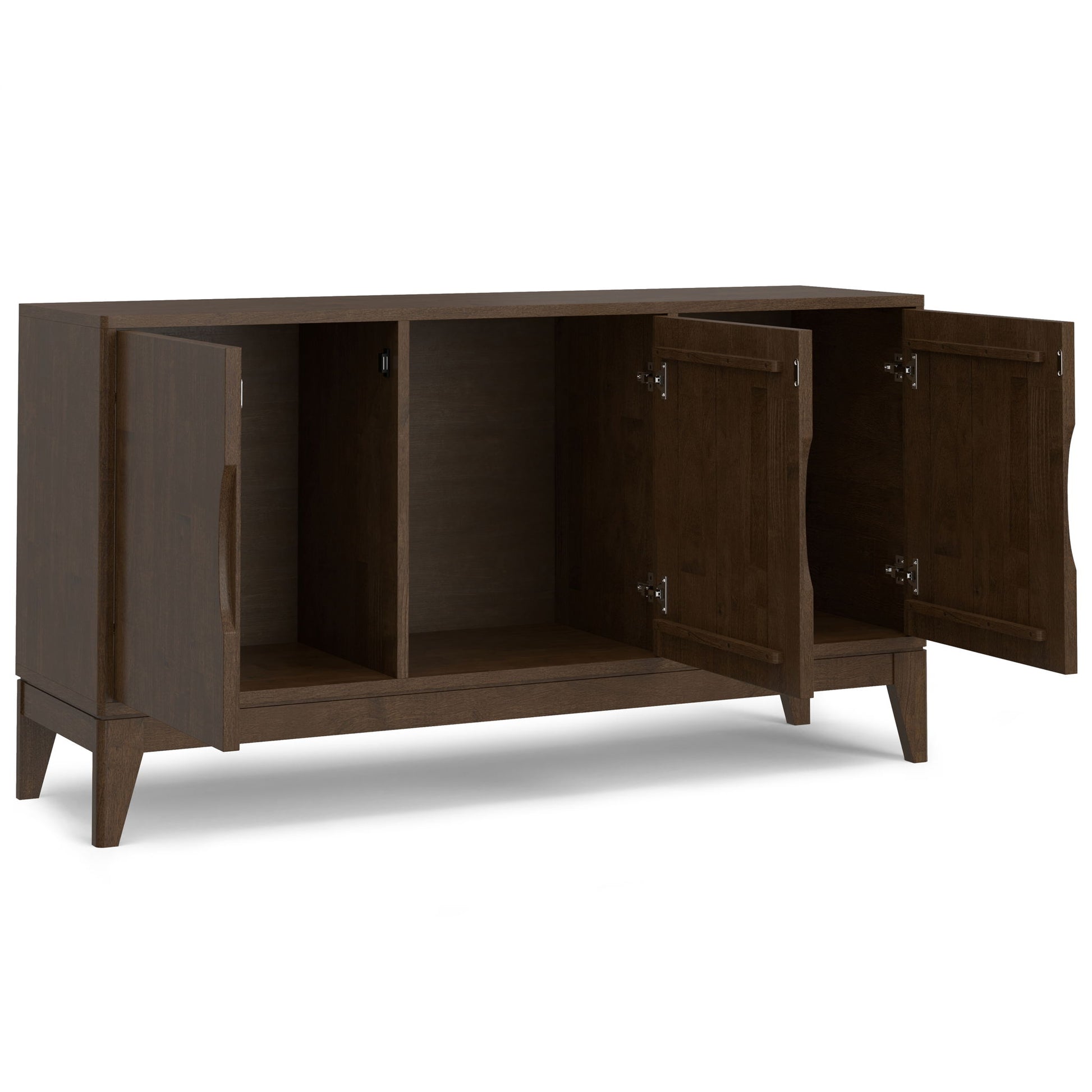 Harper - 3 Door Sideboard Buffet / Storage Cabinet - Walnut Brown Simpli-Home