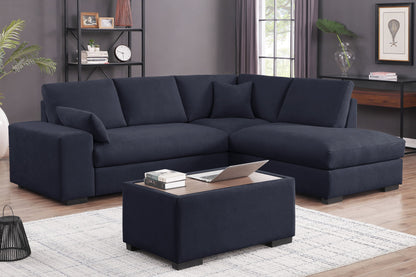 Joshua - 100" Sectional Sofa with Right Facing Chaise and Console Ottoman Lilola Home