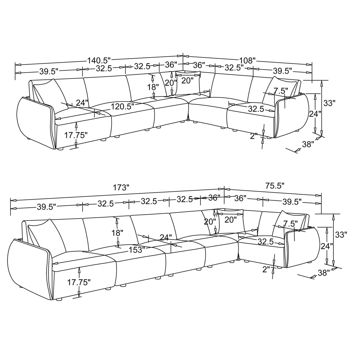 Logan - Modular Sectional Sofa Furniture Max