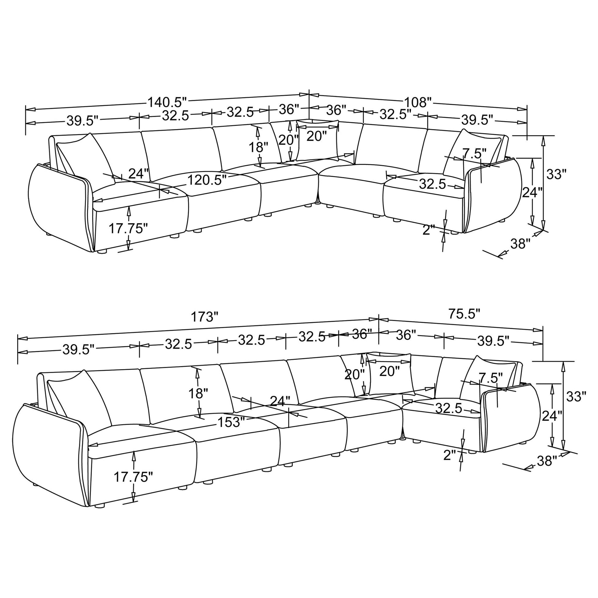 Logan - Modular Sectional Sofa Furniture Max