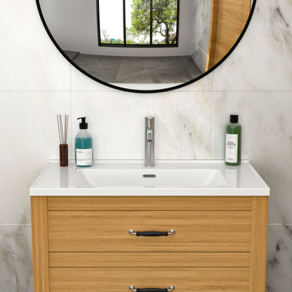 Rectangular Single Vanity Top With 1 Faucet Hole And Overflow, 35" X 20", Sink Only - White Daily Nest