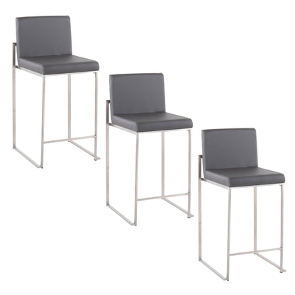Fuji - Contemporary High Back Counter Stool, Functional Design Lumi Source