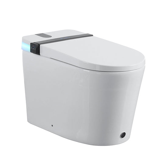 Smart Toilet With Bidet Seat Built In, Auto Open / Close Seat, Foot Sensor, LED Display - White Daily Nest