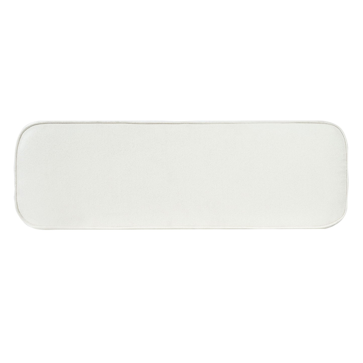 Upholstered Ottoman Bench With Thick Padded Design - Beige Noble House