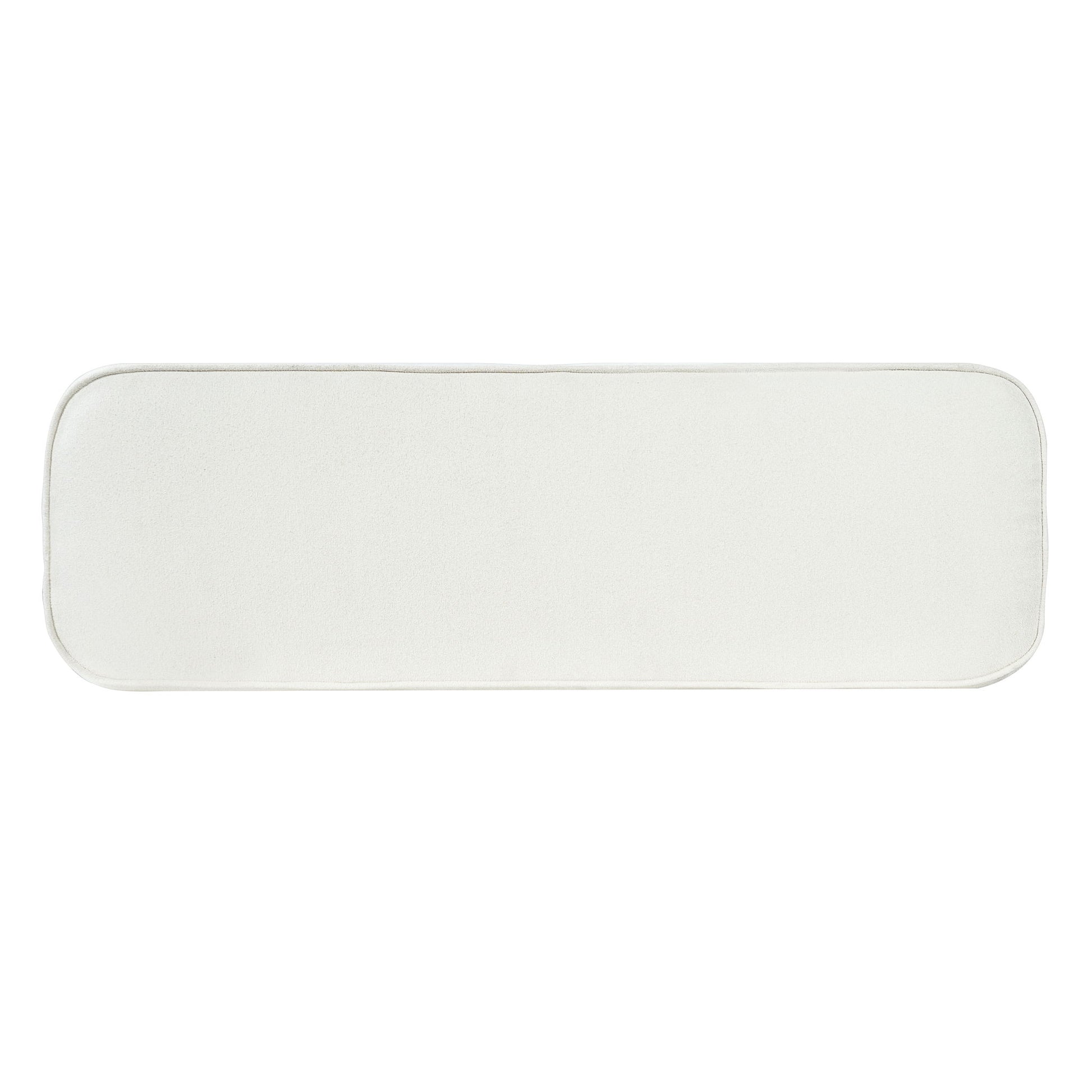 Upholstered Ottoman Bench With Thick Padded Design - Beige Noble House