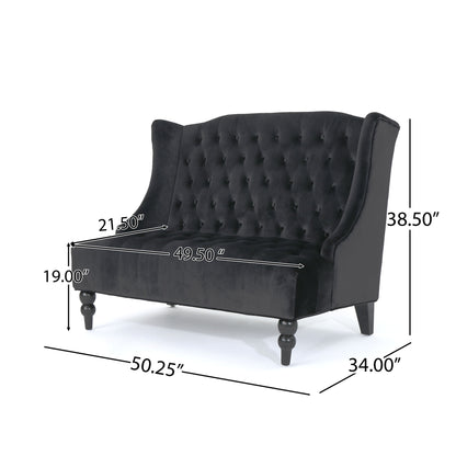 Nurturing - Upholstered Loveseat With Wing Back And Diamond Tufting Noble House