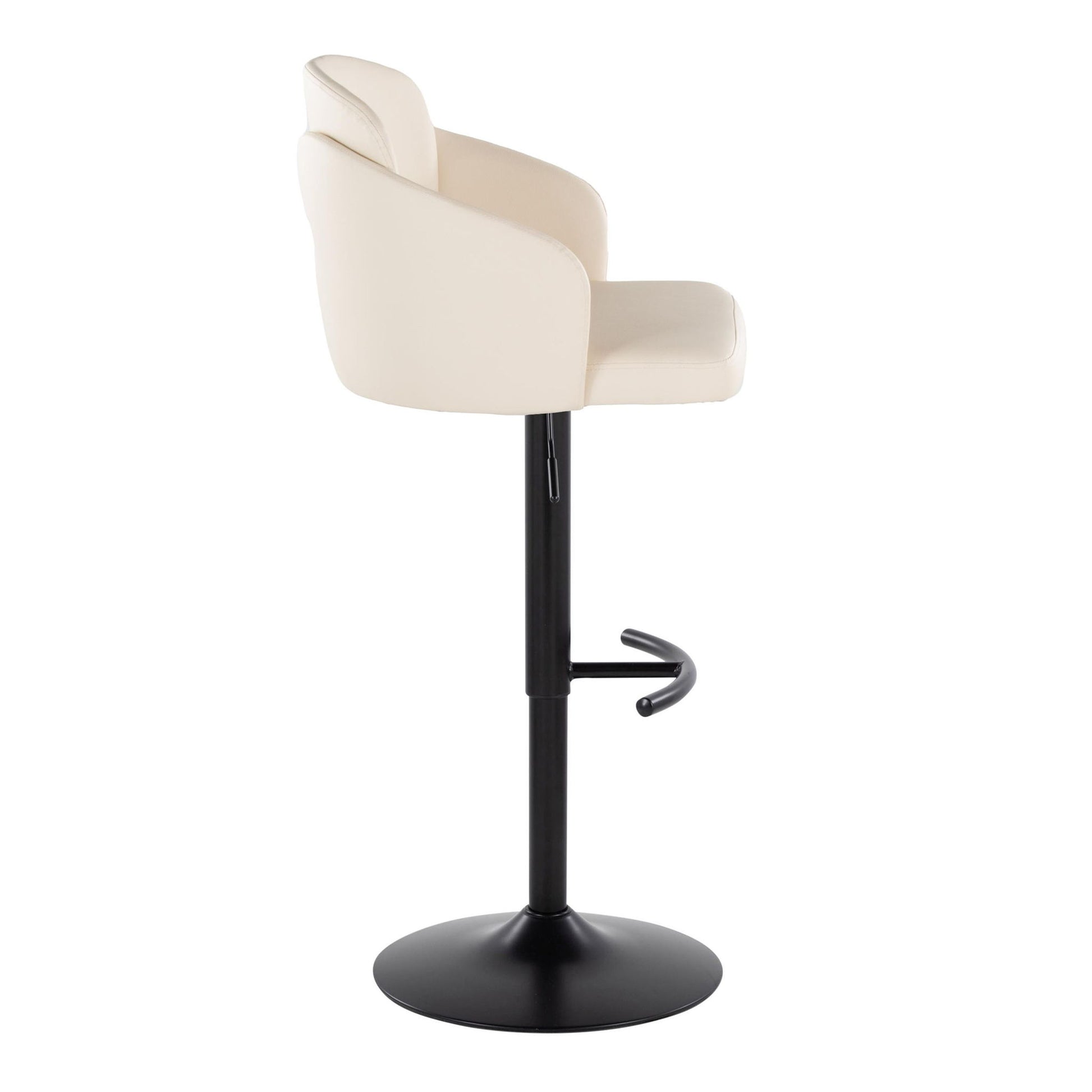 Dahlia - Contemporary Adjustable Barstool With Swivel With Rounded T Footrest (Set of 2) Lumi Source